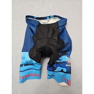 Athlos Face Of America Gettysburg Shorts sz M Blue Nylon Cycling Padded